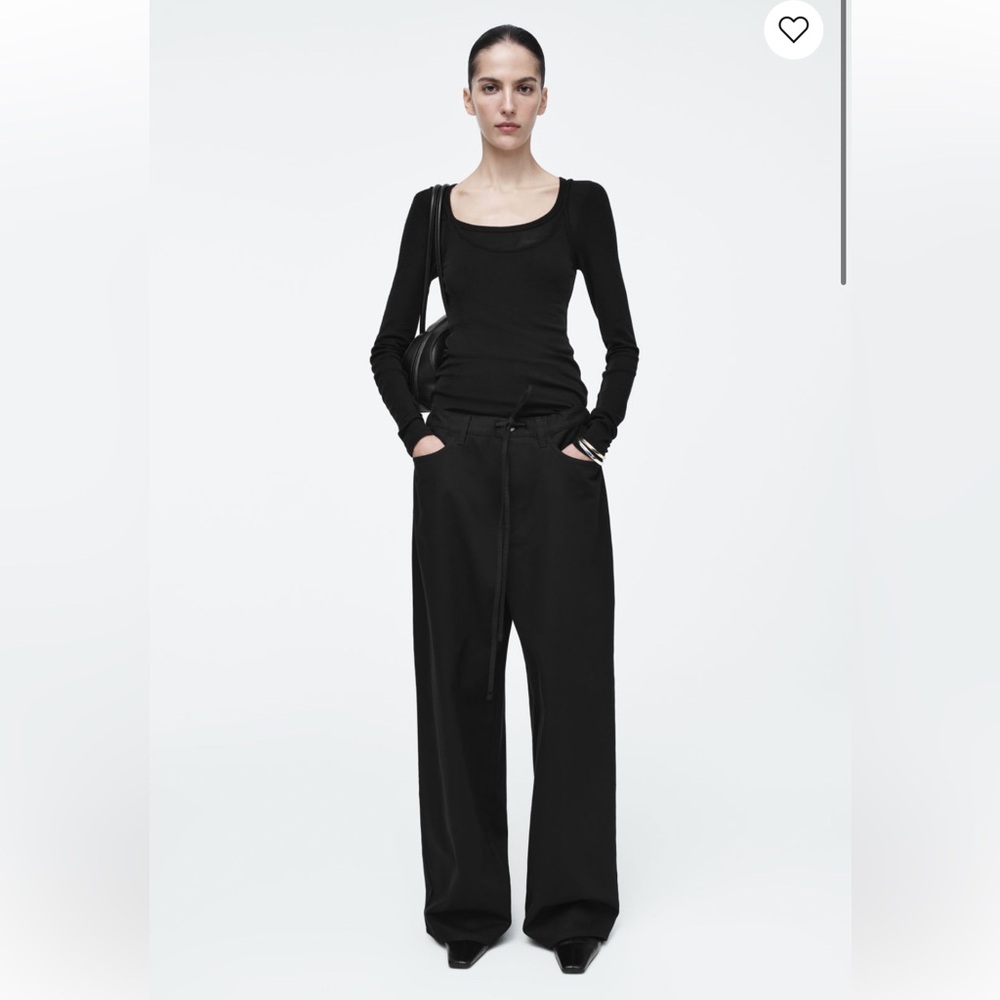 COS Wide-Leg Drawstring Pant, US 6, CREAM